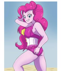 Size: 1771x2055 | Tagged: safe, artist:sumin6301, character:pinkie pie, g4, my little pony: equestria girls, my little pony:equestria girls, adorasexy, ass, balloonbutt, butt, clothing, cute, female, sexy, smiling, solo, swimsuit