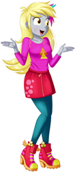 Size: 950x2160 | Tagged: safe, artist:the-butch-x, character:derpy hooves, equestria girls:sunset's backstage pass, g4, my little pony: equestria girls, my little pony:equestria girls, spoiler:eqg series (season 2), boots, cute, derpabetes, female, high heel boots, music festival outfit, shoes, simple background, solo, transparent background, zipper