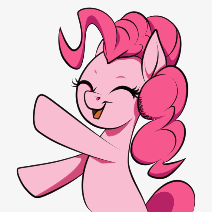 Size: 700x700 | Tagged: safe, artist:mysticalpha, character:pinkie pie, species:earth pony, species:pony, animated, cute, diapinkes, eyes closed, female, happy, simple background, smiling, solo, white background