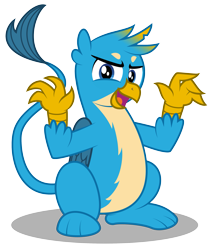 Size: 2375x2821 | Tagged: safe, artist:aleximusprime, character:gallus, species:griffon, claws, cute, gallabetes, male, paws, scaring, sitting, solo, spooky, tail