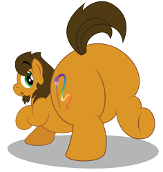 Size: 869x920 | Tagged: safe, artist:aleximusprime, oc, oc:alex the chubby pony, species:pony, butt, chubby, cute, dat butt, dummy thicc, fat, flank, large butt, perspective, plot, plump, sneaking, the ass was fat, thick