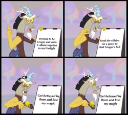 Size: 3242x2921 | Tagged: safe, artist:aleximusprime, edit, character:discord, species:draconequus, episode:the ending of the end, g4, my little pony: friendship is magic, season 9, despicable me, gru's plan, male, meme, solo