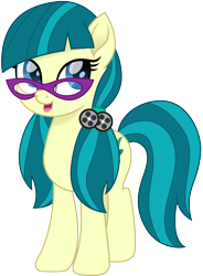 Size: 1106x1500 | Tagged: safe, artist:cloudyglow, character:juniper montage, species:earth pony, species:pony, cute, digital art, equestria girls ponified, female, glasses, junibetes, mare, movie accurate, ponified, simple background, smiling, solo, transparent background