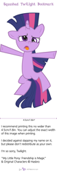 Size: 650x1961 | Tagged: safe, artist:dm29, character:twilight sparkle, bookmark, cartoon physics, derp, female, flat, flattened, solo, squashed, squished