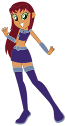 Size: 637x1202 | Tagged: safe, artist:lhenao, artist:selenaede, base used, my little pony:equestria girls, barely eqg related, crossover, equestria girls-ified, female, simple background, solo, starfire, teen titans, transparent background