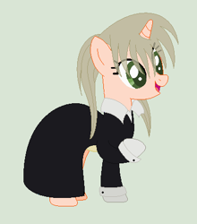 Size: 393x447 | Tagged: safe, artist:selenaede, artist:skittz-chan, base used, species:pony, crossover, maka albarn, ponified, solo, soul eater