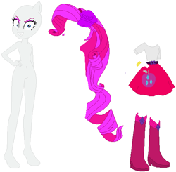 Size: 582x570 | Tagged: safe, artist:goupix-flocon, artist:ra1nb0wk1tty, artist:selenaede, character:rarity, species:human, my little pony:equestria girls, alternate cutie mark, alternate universe, base, bracelet, clothing, elements of insanity, hat, jewelry, ponied up, pony ears, rarifruit, shoes