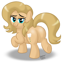 Size: 2396x2523 | Tagged: safe, artist:aleximusprime, oc, oc only, oc:backy, species:earth pony, species:pony, butt, female, lidded eyes, looking at you, mare, plot, simple background, solo, transparent background