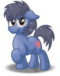 Size: 794x1006 | Tagged: safe, artist:aleximusprime, oc, oc:clutterstep, species:earth pony, species:pony, comic:a princess' tears, bashful, birth mark, looking at you, male, messy mane, ococtober, shy, solo, stallion