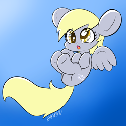 Size: 1000x1000 | Tagged: safe, artist:empyu, character:derpy hooves, species:pegasus, species:pony, chibi, cute, derpabetes, digital art, female, mare, solo