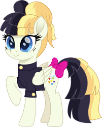 Size: 1203x1500 | Tagged: safe, artist:cloudyglow, character:songbird serenade, species:pegasus, species:pony, my little pony: the movie (2017), alternate hairstyle, bow, clothing, female, mare, older, ribbon, simple background, solo, tail bow, transparent background