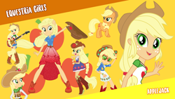 Size: 1920x1080 | Tagged: safe, artist:cloudyglow, artist:fureox, artist:ilaria122, artist:sigmastarlight, artist:sugar-loop, artist:whalepornoz, character:applejack, species:earth pony, species:pony, eqg summertime shorts, equestria girls:equestria girls, equestria girls:forgotten friendship, equestria girls:sunset's backstage pass, g4, my little pony: equestria girls, my little pony:equestria girls, spoiler:eqg series (season 2), apple, applejack's hat, bass guitar, boots, clothing, cowboy hat, cute, cutie mark, denim skirt, dress, female, food, freckles, geode of super strength, guitar, hat, honesty, looking at you, magical geodes, mare, miniskirt, musical instrument, open mouth, ponied up, shoes, skirt, super ponied up, vector, wallpaper