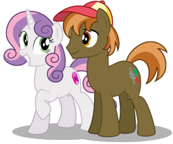 Size: 1280x1063 | Tagged: safe, artist:aleximusprime, character:button mash, character:sweetie belle, species:earth pony, species:pony, species:unicorn, concept art, female, flurry heart's story, high res, male, mare, older, older button mash, older sweetie belle, shipping, simple background, stallion, straight, sweetiemash, transparent background