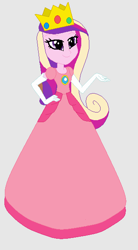 Size: 343x620 | Tagged: safe, artist:selenaede, artist:thewalrusclown, base used, character:dean cadance, character:princess cadance, my little pony:equestria girls, barely eqg related, clothing, cosplay, costume, crossover, crown, dress, gloves, gown, jewelry, nintendo, princess peach, regalia, super mario bros.