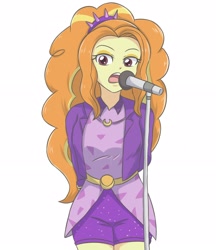 Size: 1968x2283 | Tagged: safe, artist:sumin6301, edit, character:adagio dazzle, my little pony:equestria girls, clothing, digital art, female, hands behind back, microphone, open mouth, simple background, singing, solo, white background