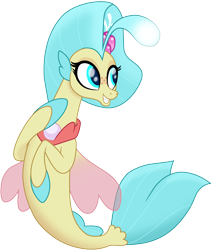Size: 3000x3546 | Tagged: safe, artist:cloudyglow, character:princess skystar, species:pony, species:seapony (g4), g4, my little pony: the movie (2017), angler seapony, bioluminescent, cute, female, fin wings, fins, freckles, glow, simple background, skyabetes, smiling, solo, transparent background, vector, wings