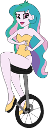 Size: 237x621 | Tagged: safe, artist:erichgrooms3, artist:selenaede, base used, character:princess celestia, character:principal celestia, my little pony:equestria girls, clothing, cute, female, happy, leotard, open mouth, sexy, shoes, simple background, sitting, smiling, solo, stupid sexy celestia, transparent background, unicycle