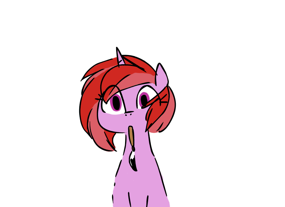 Size: 989x719 | Tagged: safe, artist:glacierclear, oc, oc only, oc:dawnfire, species:pony, species:unicorn, animated, bust, cute, ear twitch, frame by frame, gif, mouth hold, ocbetes, paintbrush, simple background, solo, white background