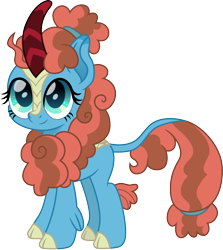Size: 1251x1400 | Tagged: safe, artist:cloudyglow, character:meadowbrook, species:kirin, cute, female, kirin-ified, mage, meadowcute, simple background, smiling, solo, species swap, transparent background
