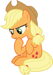 Size: 3000x4214 | Tagged: safe, artist:cloudyglow, character:applejack, species:earth pony, species:pony, episode:the ending of the end, g4, my little pony: friendship is magic, female, freckles, mare, sitting, solo, vector