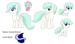 Size: 1124x658 | Tagged: safe, artist:dudleybrittany1399, artist:selenaede, base used, oc, oc only, oc:ocean breeze (ice1517), parent:misty fly, parent:surprise, parents:mistyprise, species:pegasus, species:pony, icey-verse, baby, baby pony, eyeshadow, female, filly, magical lesbian spawn, makeup, male, mare, offspring, raised hoof, reference sheet, rule 63, simple background, solo, stallion, white background