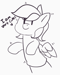 Size: 1855x2318 | Tagged: safe, artist:pabbley, character:rainbow dash, cute, dashabetes, dialogue, female, monochrome, puppet, solo, truth