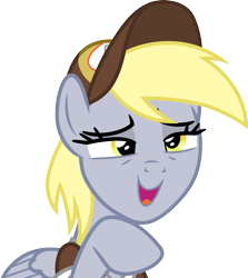 Size: 3000x3362 | Tagged: safe, artist:cloudyglow, character:derpy hooves, species:pegasus, species:pony, episode:best gift ever, g4, my little pony: friendship is magic, .ai available, bust, cap, clothing, female, hat, high res, mailmare, mare, simple background, solo, transparent background, vector