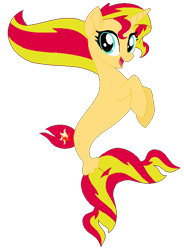 Size: 468x637 | Tagged: safe, artist:selenaede, artist:user15432, base used, character:sunset shimmer, species:pony, species:sea pony, species:seapony (g4), species:unicorn, my little pony: the movie (2017), spoiler:my little pony the movie, cute, female, fins, not fiery shimmer, seaponified, seapony sunset, shimmerbetes, simple background, solo, species swap, transparent background