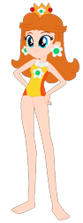Size: 241x641 | Tagged: safe, artist:selenaede, artist:user15432, base used, species:human, my little pony:equestria girls, barefoot, barely eqg related, clothing, crossover, crown, ear piercing, earring, equestria girls style, equestria girls-ified, feet, hands on hip, jewelry, mario & sonic, mario & sonic at the london 2012 olympic games, mario & sonic at the olympic games, mario and sonic, mario and sonic at the olympic games, nintendo, olympics, piercing, princess daisy, regalia, simple background, super mario bros., swimsuit, transparent background