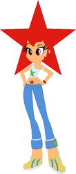 Size: 300x680 | Tagged: safe, artist:selenaede, artist:user15432, base used, species:human, my little pony:equestria girls, barely eqg related, bracelet, clothing, crossover, equestria girls style, equestria girls-ified, gem, hands on hip, jewelry, pants, red hair, ruby, ruby (trollz), ruby trollman, shoes, troll, trollz