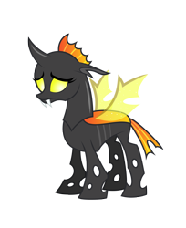 Size: 2000x2449 | Tagged: safe, artist:aleximusprime, oc, oc only, oc:elytra, species:changeling, bug horse, changeling oc, flurry heart's story, simple background, solo, transparent background, transparent wings, wings, yellow changeling