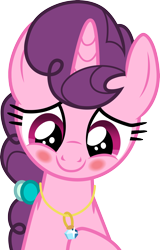 Size: 3000x4690 | Tagged: safe, artist:cloudyglow, character:sugar belle, species:pony, species:unicorn, episode:the big mac question, g4, my little pony: friendship is magic, .ai available, blushing, bracelet, bust, cute, female, gem, high res, jewelry, mare, simple background, solo, sugarbetes, transparent background, vector