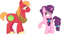 Size: 5313x3000 | Tagged: safe, artist:cloudyglow, character:big mcintosh, character:sugar belle, ship:sugarmac, episode:hard to say anything, g4, my little pony: friendship is magic, .ai available, female, lidded eyes, male, shipping, simple background, straight, transparent background, vector