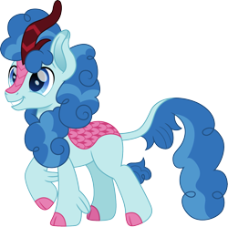 Size: 1407x1400 | Tagged: safe, artist:cloudyglow, character:party favor, species:kirin, cute, favorbetes, female, kirin-ified, raised hoof, simple background, solo, species swap, transparent background, weapons-grade cute
