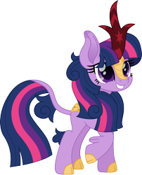Size: 1212x1500 | Tagged: safe, artist:cloudyglow, character:twilight sparkle, species:kirin, cute, female, kirin-ified, movie accurate, raised hoof, simple background, smiling, smiling at you, solo, species swap, transparent background, twiabetes, vector