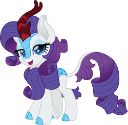 Size: 1500x1468 | Tagged: safe, artist:cloudyglow, character:rarity, species:kirin, cloven hooves, colored hooves, cute, female, kirin-ified, leg fluff, lidded eyes, looking at you, movie accurate, quadrupedal, raribetes, simple background, solo, species swap, transparent background, weapons-grade cute