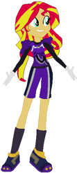 Size: 251x563 | Tagged: safe, artist:selenaede, artist:user15432, base used, character:sunset shimmer, species:human, my little pony:equestria girls, armor, barely eqg related, clothing, crossover, gloves, mario strikers charged, nintendo, shoes, shorts, sidekick, soccer shoes, socks, super mario bros., super mario strikers, waluigi, waluset