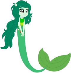 Size: 582x606 | Tagged: safe, artist:selenaede, artist:user15432, base used, character:wallflower blush, my little pony:equestria girls, clothing, fins, green tail, jewelry, mermaid, mermaid tail, mermaidized, necklace, pearl necklace, ponied up, smiling, species swap, tail