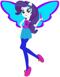 Size: 468x597 | Tagged: safe, artist:selenaede, artist:user15432, base used, character:rarity, species:human, my little pony:equestria girls, artificial wings, augmented, barely eqg related, clothing, crossover, element of generosity, fairy, fairy tale, fairy wings, fairyized, flower, good fairy, humanized, jewelry, magic, magic wand, magic wings, necklace, ponied up, purple wings, shoes, sleeping beauty, wand, winged humanization, wings