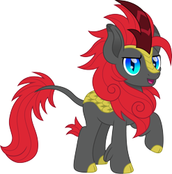 Size: 2500x2532 | Tagged: safe, artist:cloudyglow, oc, oc only, oc:gamerpen, species:kirin, kirin-ified, looking at you, male, raised hoof, simple background, solo, species swap, transparent background