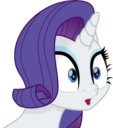 Size: 3000x3399 | Tagged: safe, artist:cloudyglow, character:rarity, species:pony, species:unicorn, my little pony: the movie (2017), .ai available, bust, eyeshadow, female, high res, makeup, mare, o-face, simple background, solo, transparent background, vector, wide eyes