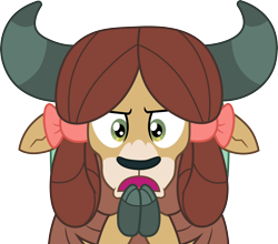 Size: 3982x3500 | Tagged: safe, artist:cloudyglow, character:yona, species:yak, episode:the ending of the end, g4, my little pony: friendship is magic, .ai available, bow, cloven hooves, female, hair bow, monkey swings, simple background, solo, transparent background, vector