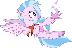 Size: 1280x856 | Tagged: safe, artist:cloudyglow, edit, character:silverstream, aang, avatar silverstream, avatar the last airbender, cute, diastreamies, female, flying, happy, simple background, solo, transparent background, vector, vector edit, wind