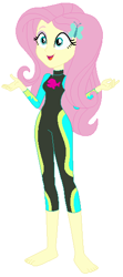 Size: 250x562 | Tagged: safe, artist:hubfanlover678, artist:selenaede, character:fluttershy, my little pony:equestria girls, barefoot, clothing, feet, female, solo, swimsuit, toes, wetsuit