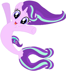 Size: 445x482 | Tagged: safe, artist:selenaede, artist:user15432, base used, character:starlight glimmer, species:pony, species:sea pony, species:seapony (g4), species:unicorn, my little pony: the movie (2017), spoiler:my little pony the movie, cute, female, fins, glimmerbetes, seaponified, seapony starlight glimmer, simple background, solo, species swap, tail
