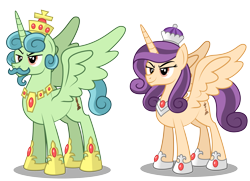 Size: 5183x3751 | Tagged: safe, artist:aleximusprime, oc, oc only, oc:king kriegspiel, oc:queen kriegspiel, species:alicorn, species:pony, alicorn oc, anklet, antagonist, beard, chess, cozy glow's parents, crown, evil, facial hair, father, female, flurry heart's story, husband and wife, jewelry, king, kriegspiel, male, mother, mother and father, moustache, necklace, oc villain, queen, regalia, simple background, transparent background