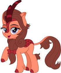 Size: 1262x1500 | Tagged: safe, artist:cloudyglow, character:swoon song, species:kirin, female, kirin-ified, lidded eyes, looking at you, raised hoof, simple background, solo, species swap, transparent background