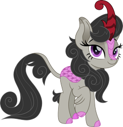 Size: 1457x1500 | Tagged: safe, artist:cloudyglow, character:octavia melody, species:kirin, female, kirin-ified, lidded eyes, looking at you, raised hoof, simple background, solo, species swap, transparent background