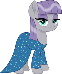 Size: 1264x1500 | Tagged: safe, artist:cloudyglow, character:maud pie, species:earth pony, species:pony, clothing, cute, dress, female, gala dress, looking at you, mare, maudabetes, movie accurate, simple background, solo, transparent background