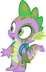Size: 3000x4684 | Tagged: safe, artist:cloudyglow, character:spike, episode:the cutie re-mark, alternate timeline, backpack, chrysalis resistance timeline, male, messy, mud, simple background, solo, transparent background, vector